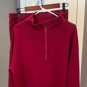 Women's Red Straight Leg Jumpsuit